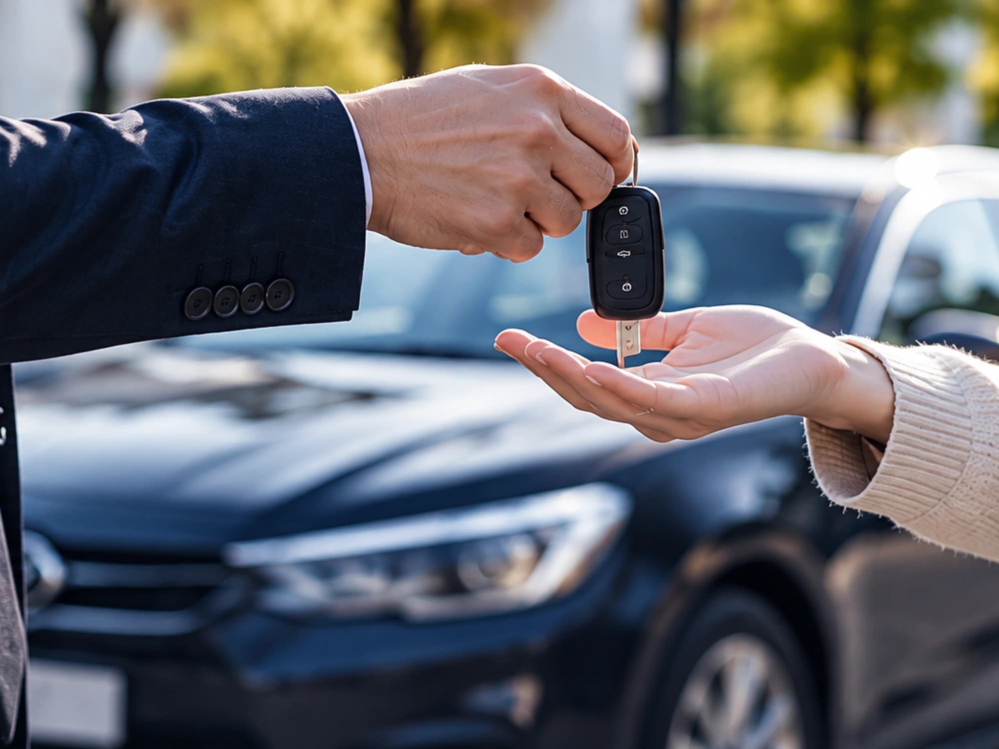 Remise des clés d'un véhicule entre un propriétaire et GuestDrive